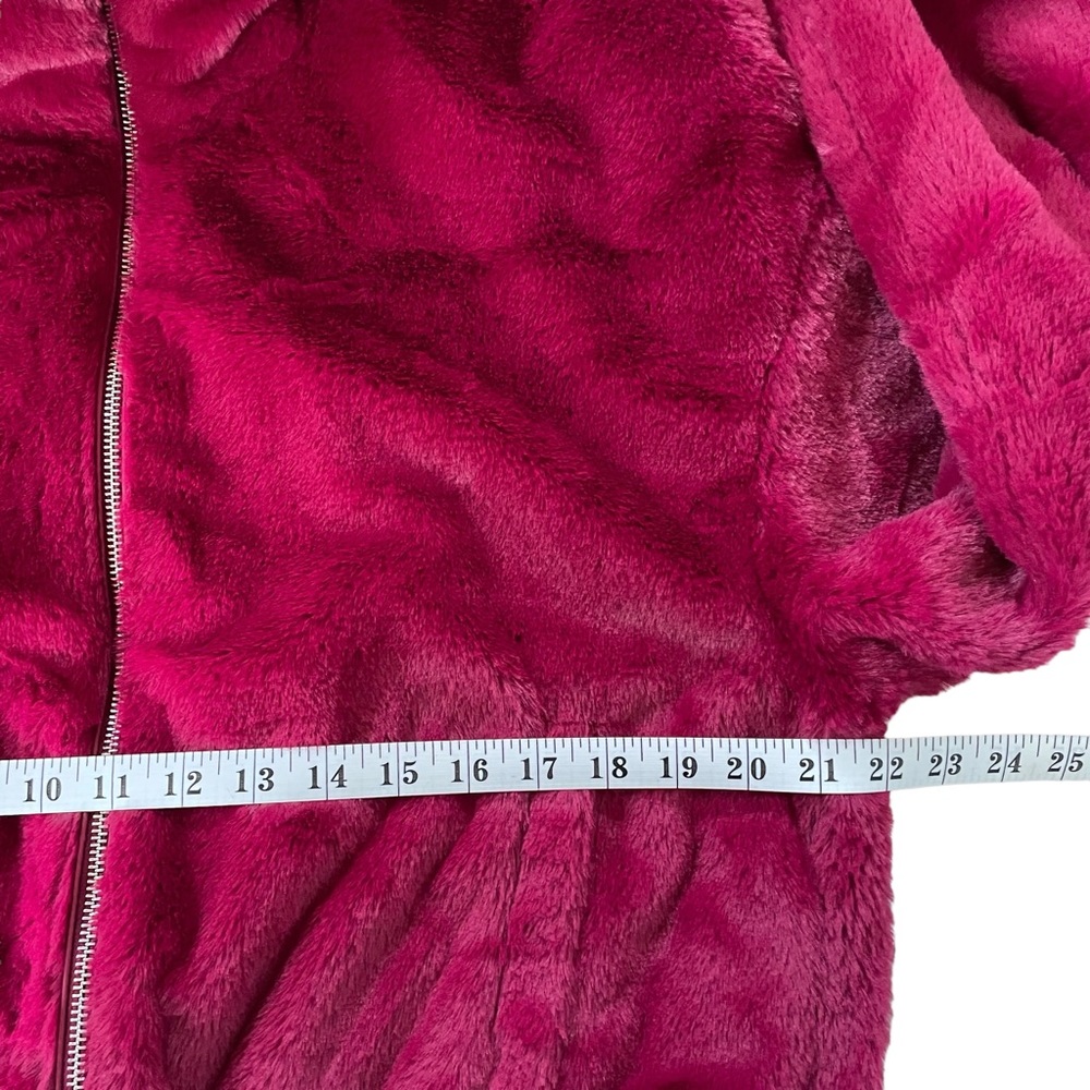 Nordstrom BP Silky Faux Fur Jacket Lined Raspberry NWT - Picture 9 of 12